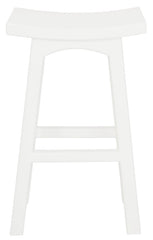 Tokyo Solid Mahogany Timber Barstool (White)