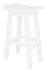 Tokyo Solid Mahogany Timber Barstool (White)