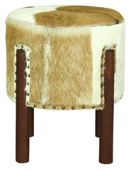 Heritage Genuine Goat Hide Ottoman/Footstool