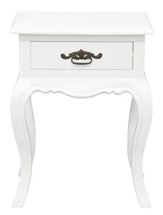French Provincial 1 Drawer Lamp Table (White)