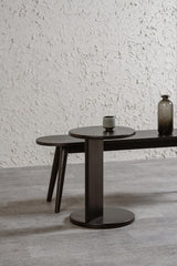 Brentwood Round Solid Timber Lamp Table (Black)