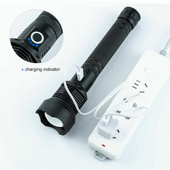 99000LM Ultra Bright LED Tactical Flashlight 3-Modes Zoom Torch USB Charging