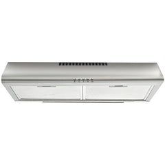 EUROCHEF 60cm Fixed Stainless Steel Rangehood, Quiet 3-Speed, 4-Layer Dishwashable Filters, Halogen Lights EFR60S