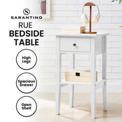 Sarantino Rue Bedside Table - White
