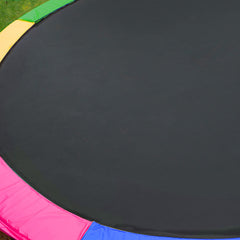 Kahuna 12ft Outdoor Trampoline Kids Children With Safety Enclosure Pad Mat Ladder Basketball Hoop Set - Rainbow