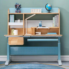 Solid Rubber Wood Height Adjustable Children Kids Ergonomic Blue  Study Desk Chair Set  120cm AU