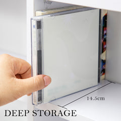 Adjustable Shelves CD DVD Bluray Media Book Storage Cupboard WHITE