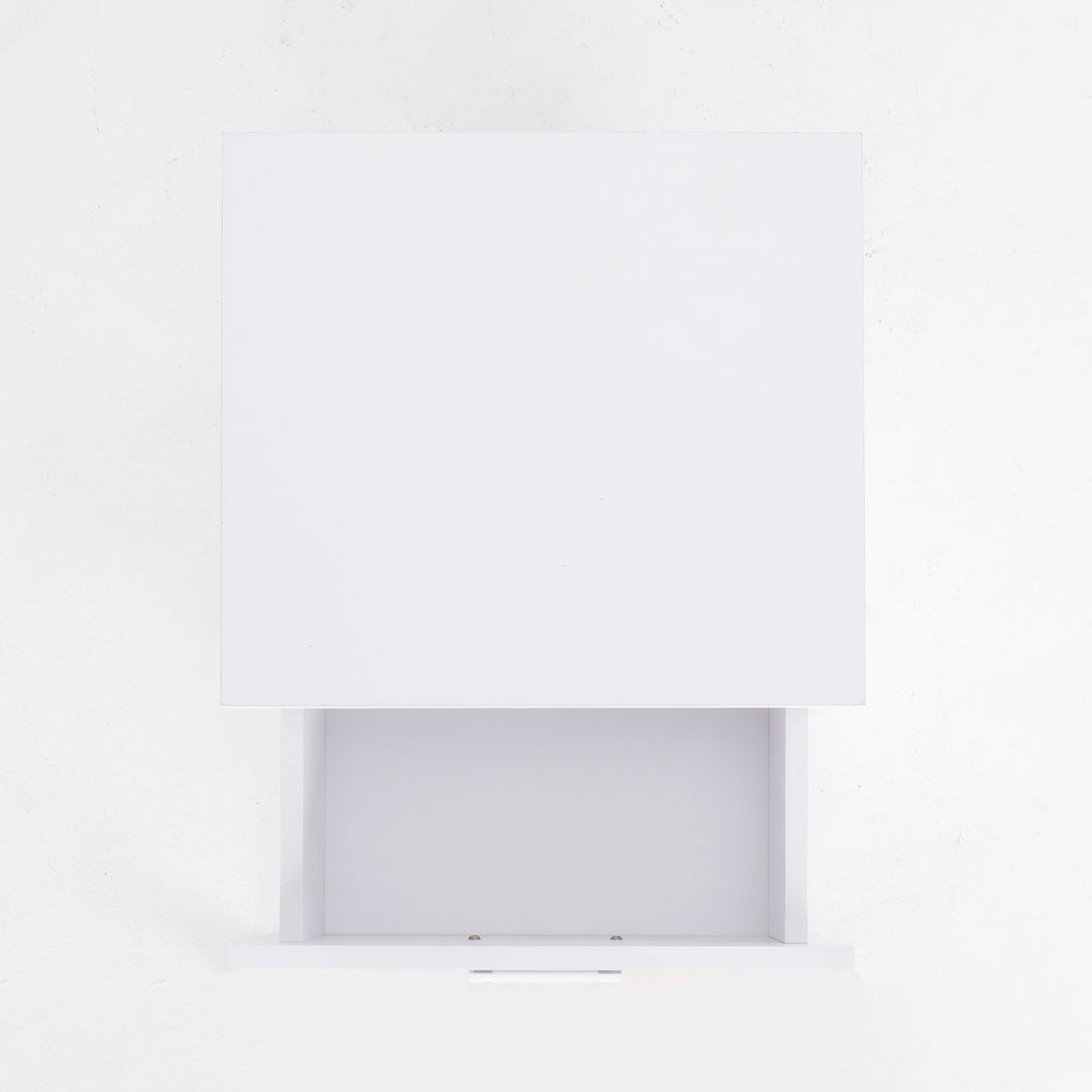 Bedside Table Side Storage Cabinet Nightstand Bedroom 1 Drawer 1 Shelf ELLA - WHITE