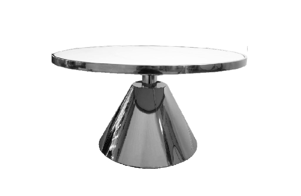 Glam Black 90cm Coffee Table - White Marble