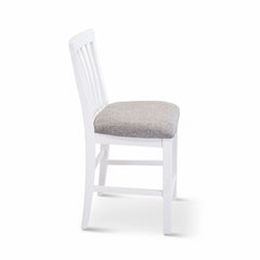 Laelia Tall Bar Chair Stool Set of 8 Solid Acacia Wood Coastal Furniture - White