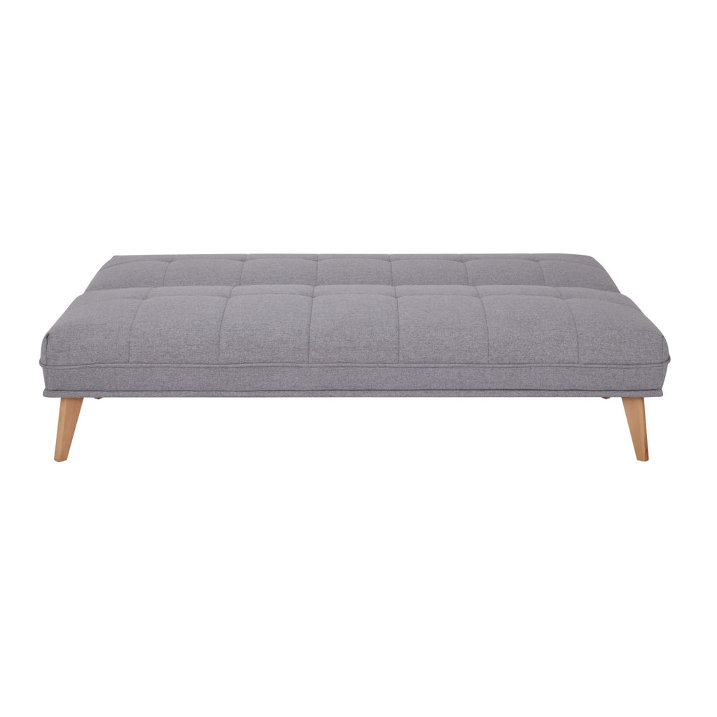 Jovie 3 Seater Sofa Queen Bed Fabric Uplholstered Lounge Couch - Light Grey