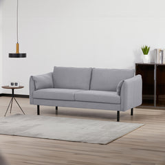 Channel 3 Seater Fabric Sofa Lounge Couch Grey