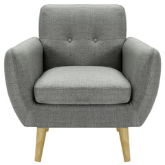 Dane Single Seater Fabric Upholstered Sofa Armchair Lounge Couch - Mid Grey