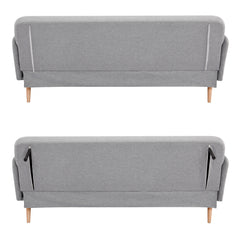 Merlin 3 Seater Sofa Futon Bed Fabric Lounge Couch - Grey