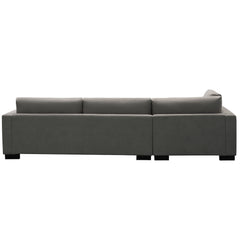 Royalty 3 Seater Sofa Fabric Uplholstered Left Chaise Lounge Couch - Grey