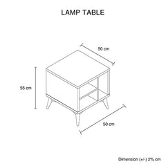 Lamp Table 3 Open Storage Cabinet MDF in Champagne Colour