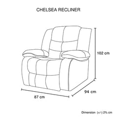 Chelsea 3R+1R+1R Seater Finest Leatherette Recliner Feature Console LED Light Ultra Cushioned
