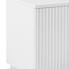 TV Cabinet Storage Drawer MDF Glossy Entertainment Unit in White colour