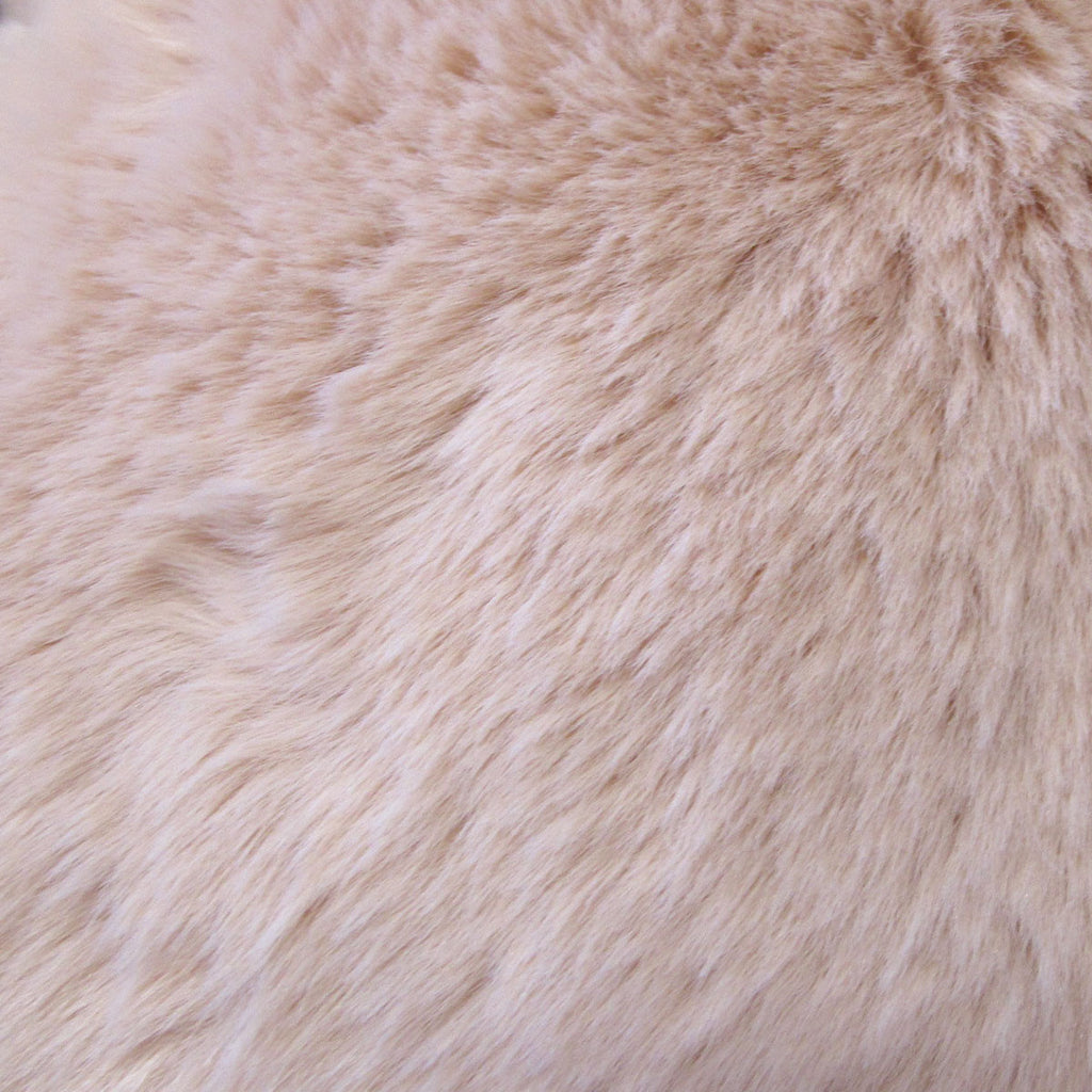 Ariana Long Fleece Faux Fur Throw Rug Peach