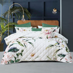 Bianca Indi White Polyester Coverlet Set Single/Double