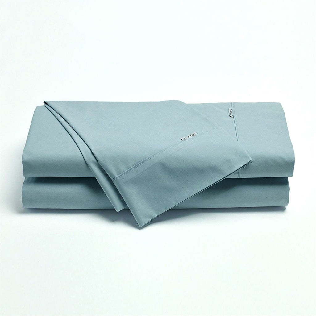 Bianca Heston Cotton Percale Sheet Set Steel Blue Long Single
