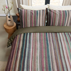 Bedding House Roman Multi Cotton Stripe Quilt Cover Set Queen