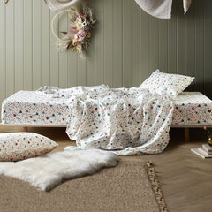 Happy Kids Dino Mania Green Cotton Sheet Set Single