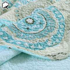 100% Cotton Lightly Quilted Coverlet Set Suzani Queen