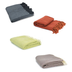 Herringbone Acrylic Throw Green