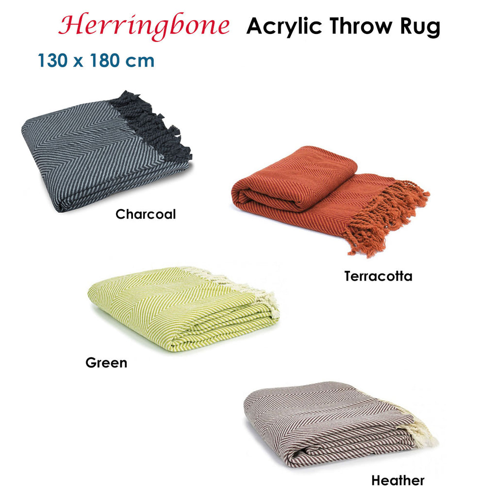 Herringbone Acrylic Throw Terracotta