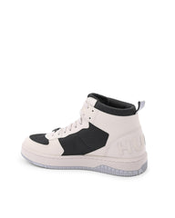 Hugo Boss Men's Calfskin High Top Sneakers with Rubber Sole in Beige - 41 EU