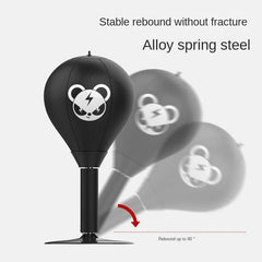 Desktop Speed Ball For Boxing Training - Bear Design With Gloves & Pump - Bear+Pump