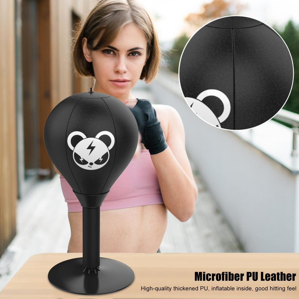 Desktop Speed Ball For Boxing Training - Bear Design With Gloves & Pump - Bear+Pump