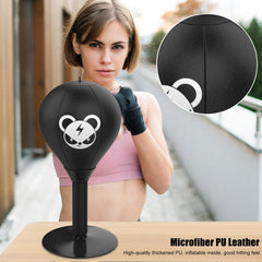 Desktop Speed Ball For Boxing Training - Bear Design With Gloves & Pump - Monkey+Pump