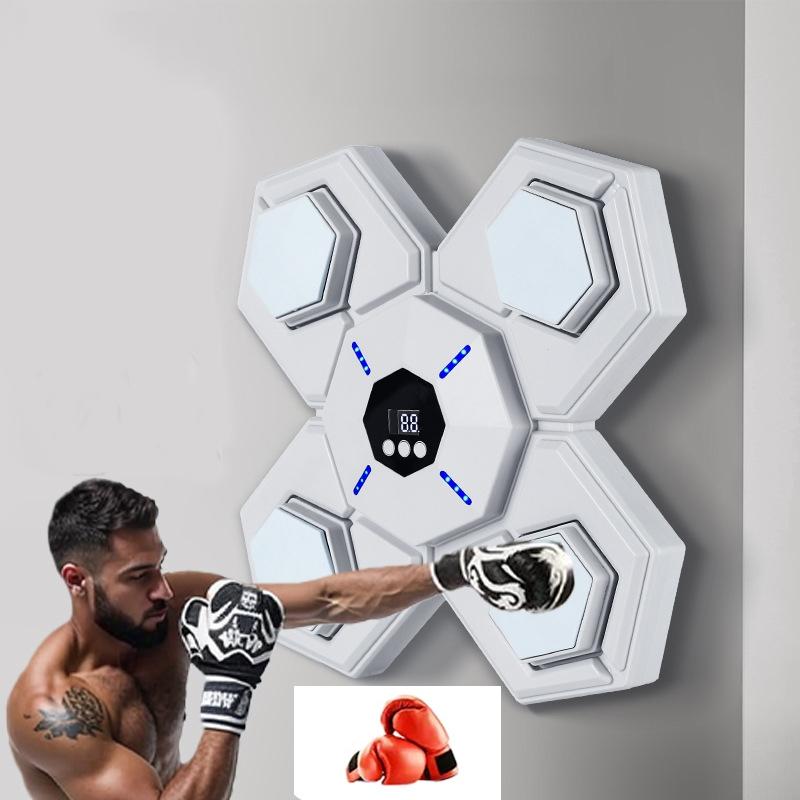 Rechargeable Bluetooth Boxing Machine With Adult & Child Gloves - Blue - With Adult & Child Gloves Pink Blue