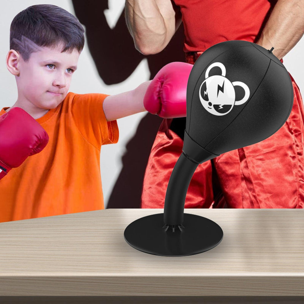 Desktop Speed Ball For Boxing Training - Bear Design With Gloves & Pump - Monkey+Children Gloves+Pump