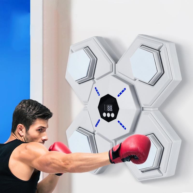 Rechargeable Bluetooth Boxing Machine With Adult & Child Gloves - Blue - With Adult Gloves Blue