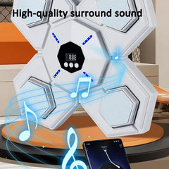 Rechargeable Bluetooth Boxing Machine With Adult & Child Gloves - Blue - With Child Gloves Blue