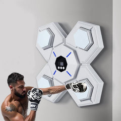 Rechargeable Bluetooth Boxing Machine With Adult & Child Gloves - Blue - With Child Gloves Blue