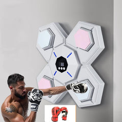 Rechargeable Bluetooth Boxing Machine With Adult & Child Gloves - Blue - With Adult & Child Gloves Blue