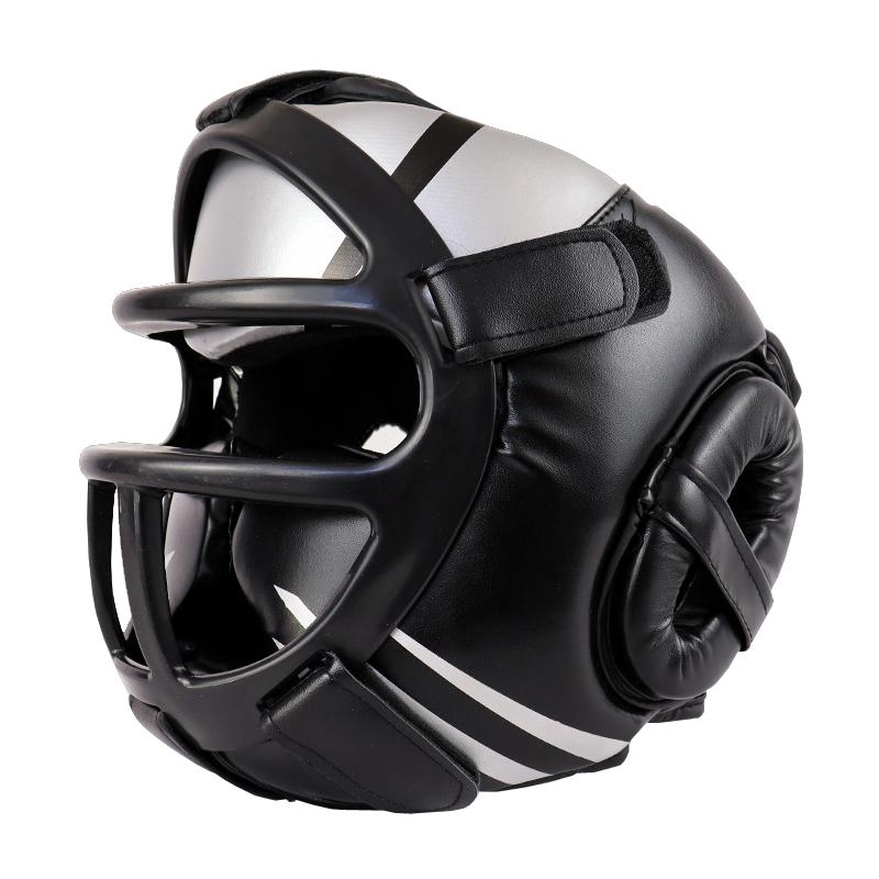 Competition Sparring Boxing Helmet For Head Protection - Red With Mask - S