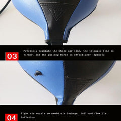 Suspended Boxing Training Ball - Pear Shape - Blue Black