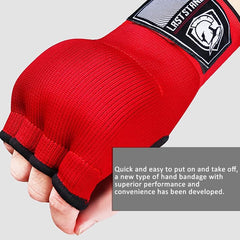 Protective Half Finger Boxing Gloves With Gel Padding And Wrist Support - One Size - Red