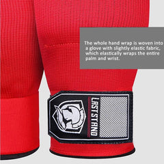 Protective Half Finger Boxing Gloves With Gel Padding And Wrist Support - One Size - Red