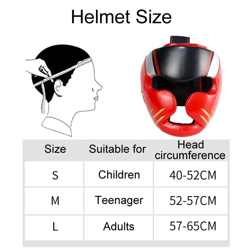 Competition Sparring Boxing Helmet For Head Protection - Red With Mask - L