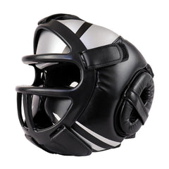Competition Sparring Boxing Helmet For Head Protection - Blue With Mask - S