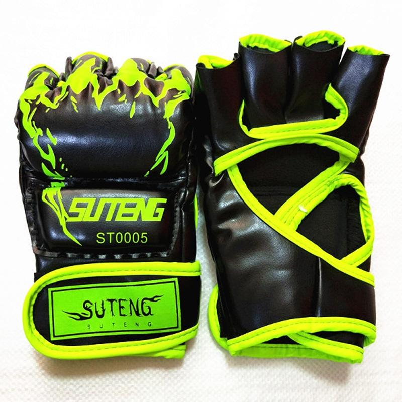 Adult Half-Finger Boxing Gloves For Training - Orange