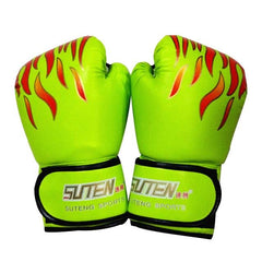 Adult Flame Pattern Pu Leather Boxing Gloves - Pink
