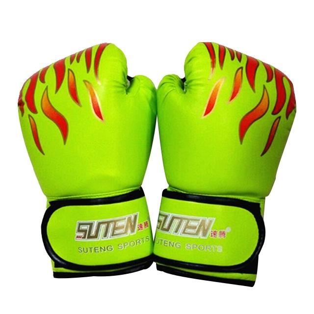 Adult Flame Pattern Pu Leather Boxing Gloves - Pink