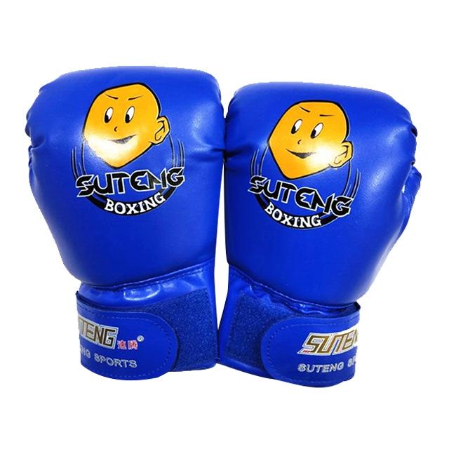Children'S Cartoon Boxing Gloves - Pu Leather - Cartoon Blue